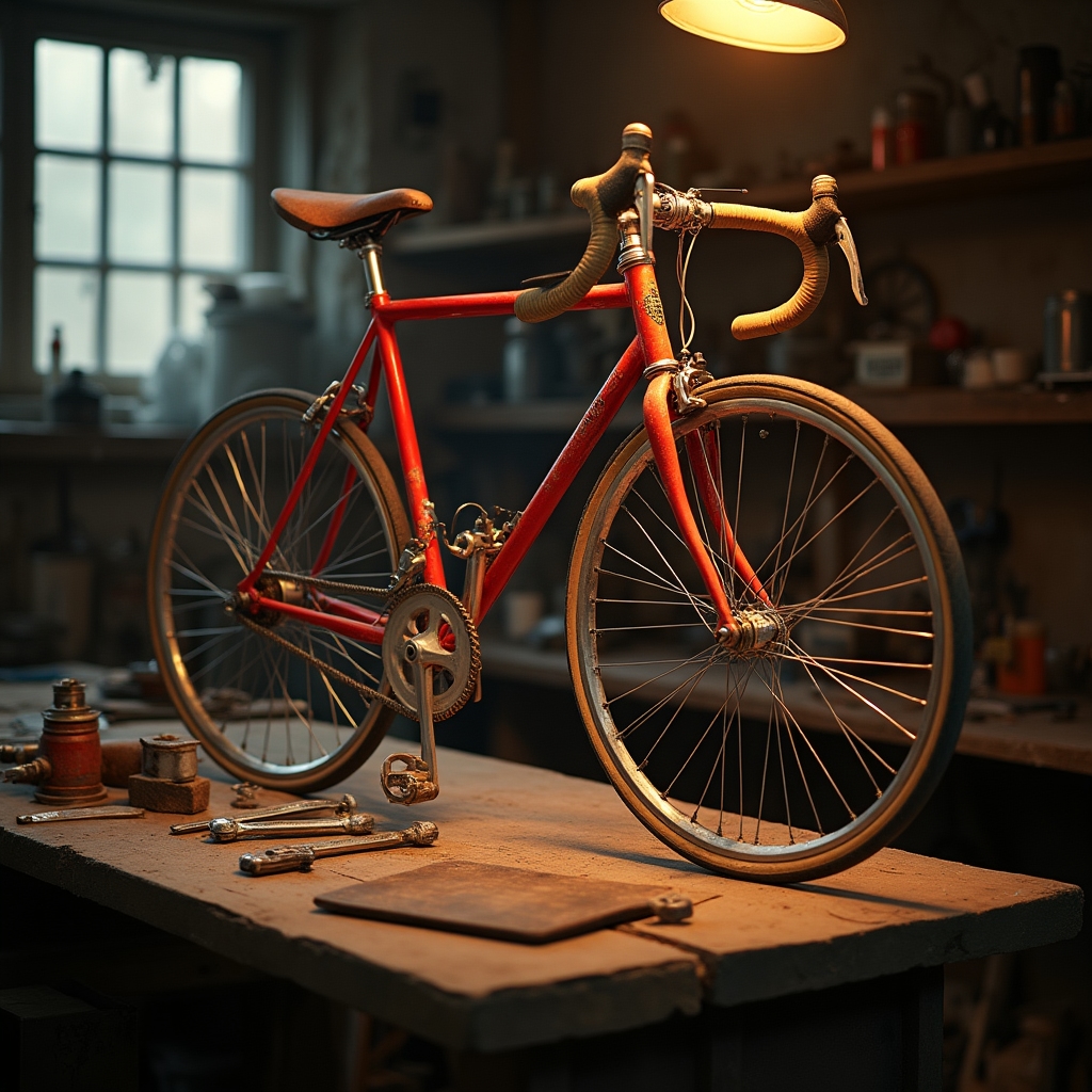 Renovace vintage kola v dílně